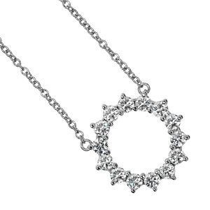 Tiffany Open Circle Small Necklace Platinum Diamond
